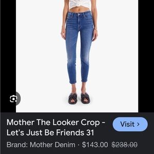 Mother looker crop. Let’s be friends size 28 new with tags